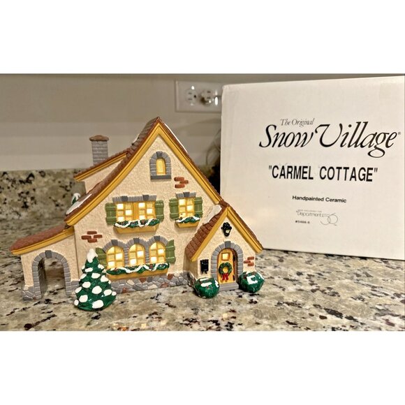 Department 56 Original Snow Village CARMEL COTTAGE 5466-6 Ceramic Lights Up RARE - Picture 1 of 9